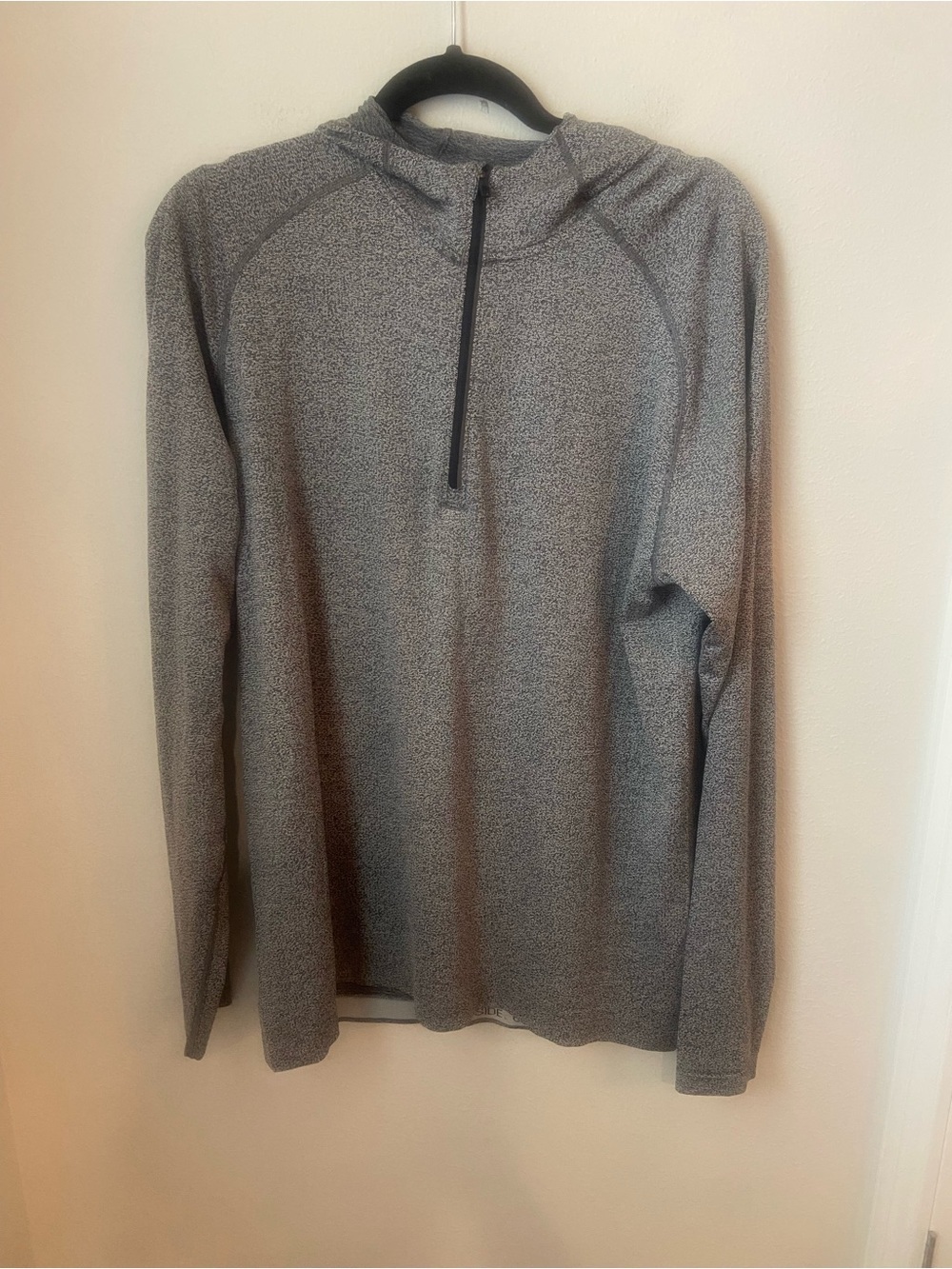 Lululemon Metal Vent Tech Hoodie Black White Heather Quarter Zip Long Sleeve Men